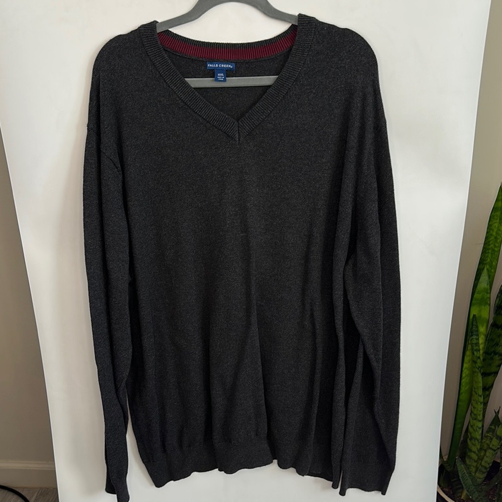 Falls Creek Dark Gray  V-Neck Sweater